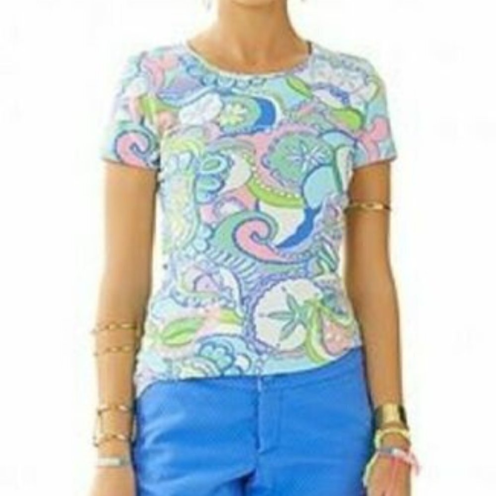 Lilly Pulitzer KARRIE Crewneck T Shirt Top Size XS